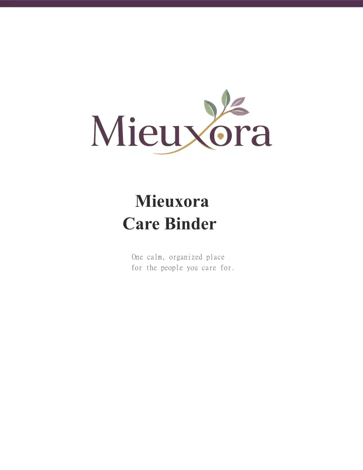 Mieuxora Care Binder