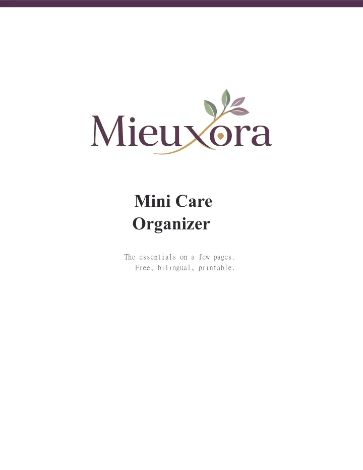Mini organisateur de soins — Page 1