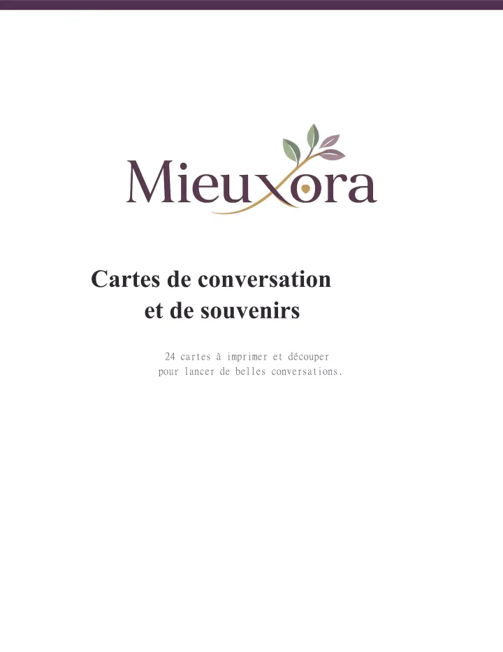 Cartes de conversation et de souvenirs